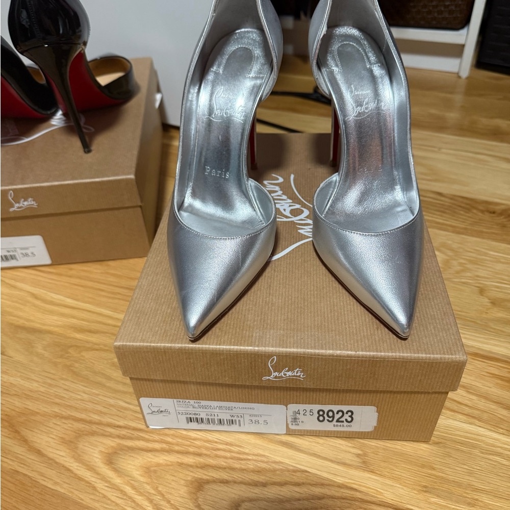 Christian Louboutin Metallic Silver Heels